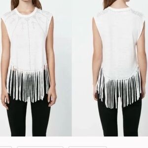 Rebecca Minkoff Gemini Studded Fringe Tank